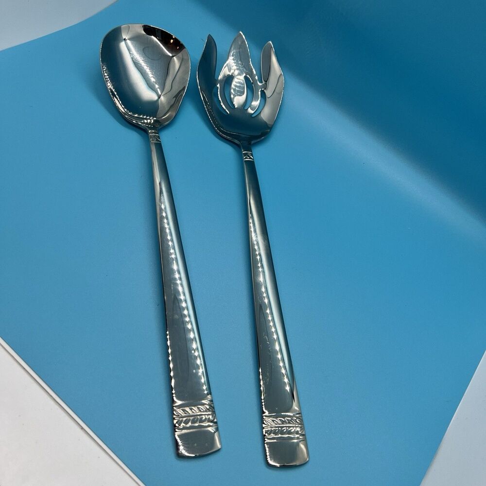 REED & BARTON 18/10 Stainless Steel Serveware Evergreen NEW fork spoon 12" long
